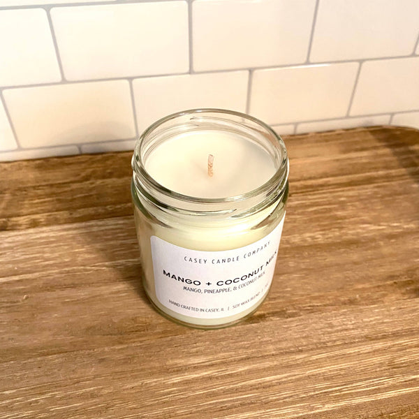 Casey Candle Company - 7oz 100% Soy Wax Candle: Peach Mango Bellini