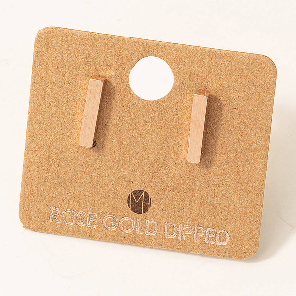 Fame Accessories - Dainty Mini Bar Stud Earrings: G