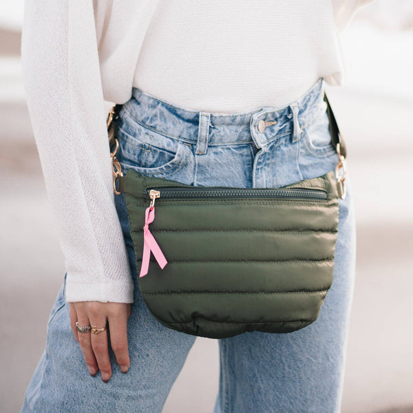 Pretty Simple - Jolie Puffer Belt Bag: Olive