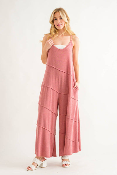 Ces Femme - Solid Jumpsuit With Pockets / BJ6854: S-M-L (2-2-2) / DENIM