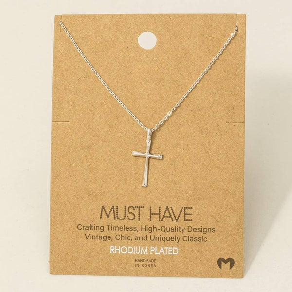 Fame Accessories - Gold Dipped Dainty Cross Pendant Necklace: G