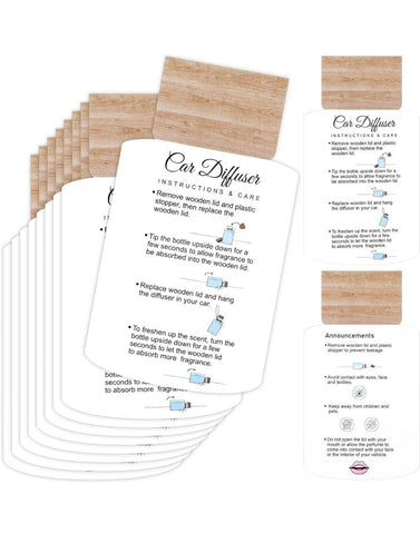 Casey Candle Company - Car Diffuser Instruction Cards
