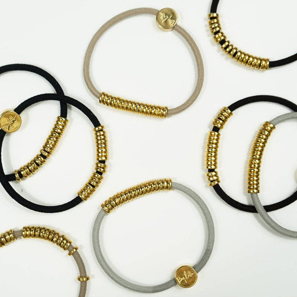 By Lilla - DISC ELASTIC MIX & MATCH Bracelet/ Hair ties - SHADE: SHADE / ACRLYIC TUBE / GOLD