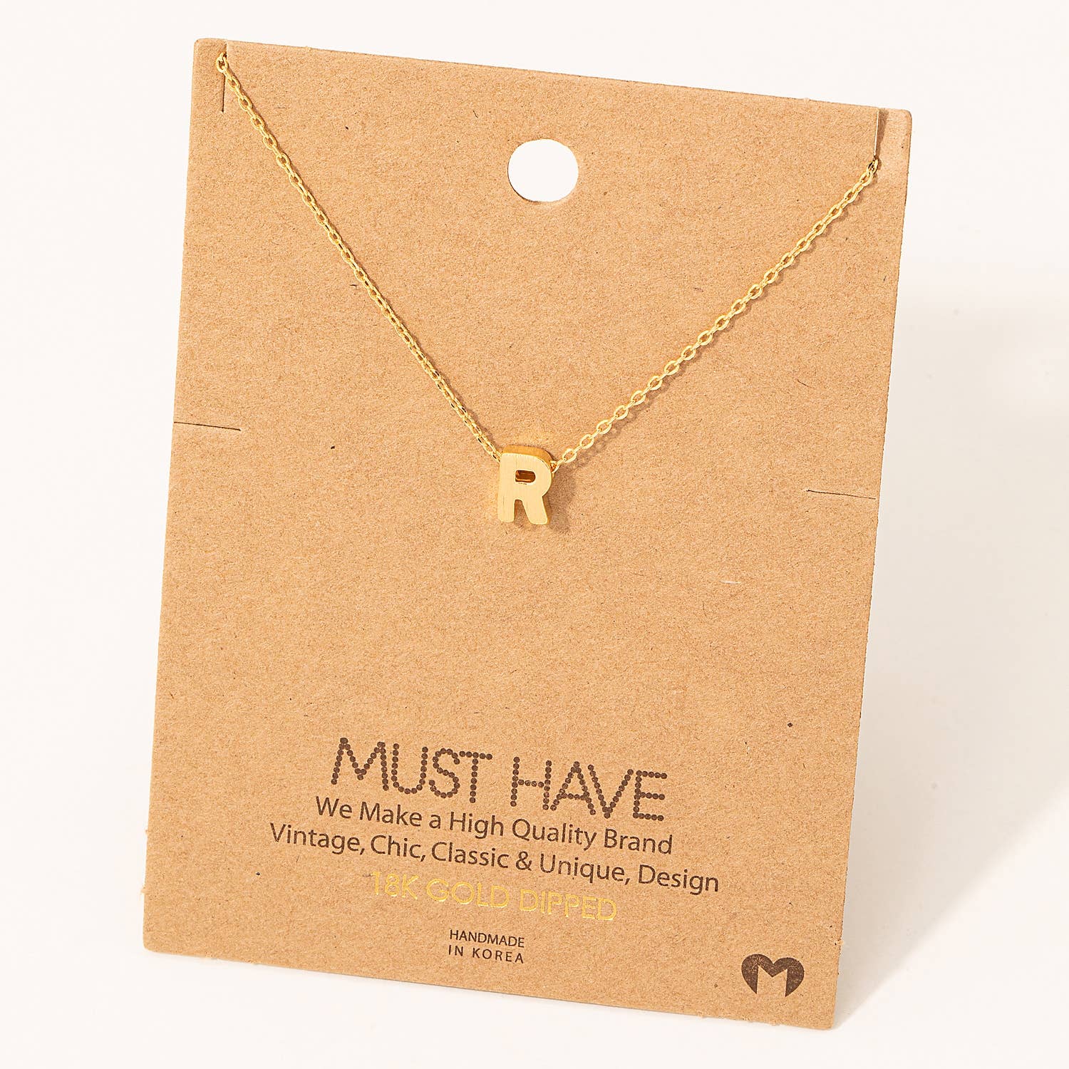 Fame Accessories - Initial Pendant Necklace: RG