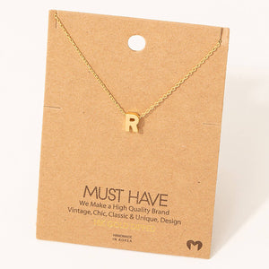 Fame Accessories - Initial Pendant Necklace: RG