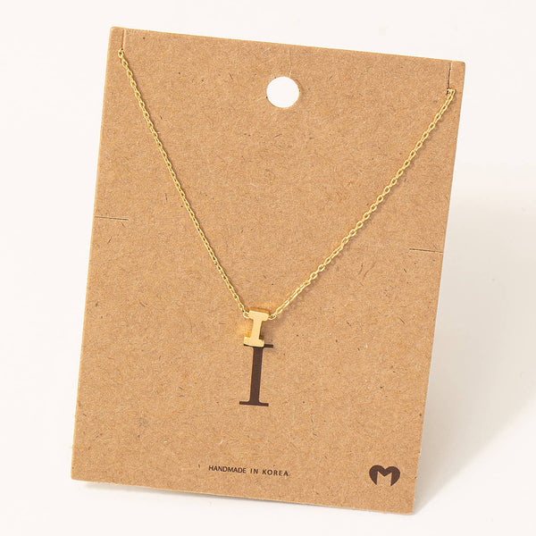 Fame Accessories - Initial Pendant Necklace: RG