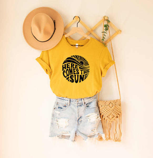 Amazed Soft Threadz - Here Comes Sun Shirts, Summer shirts: S / Mustard