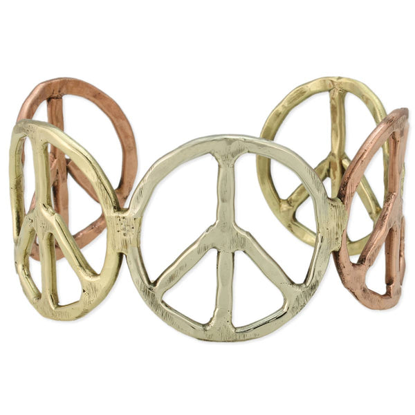 ZAD - Woodstock Vibes Mixed Metal Peace Sign Bracelet