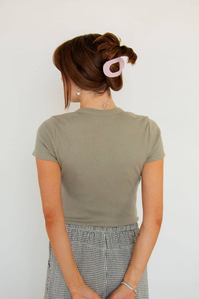 Shop ANDi - Circle Cutout Flat Claw Clip: Light Tan