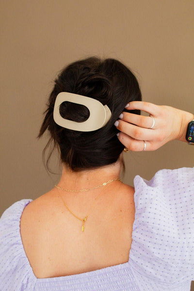 Shop ANDi - Circle Cutout Flat Claw Clip: Light Tan