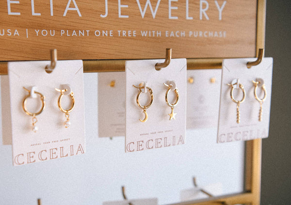 Cecelia Designs Jewelry - The Classic Gold Hoop Earrings - 15mm, Gold Plated Stainless