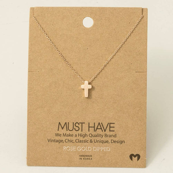 Fame Accessories - Dainty Mini Cross Pendant Necklace: G