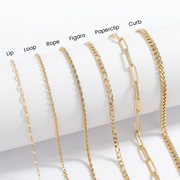 WJW - 18K Gold Paperclip Chain Necklace: 18+02" / 4mm