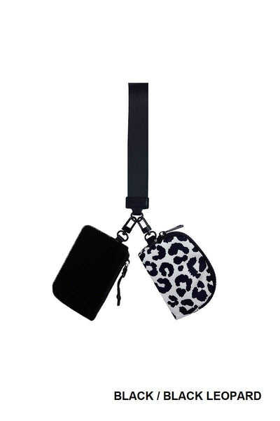 Vanilla Monkey - Dual Pouch Wristlet Keychain Wallet: NAVY/TITANIUM / 1 (ONE SIZE)