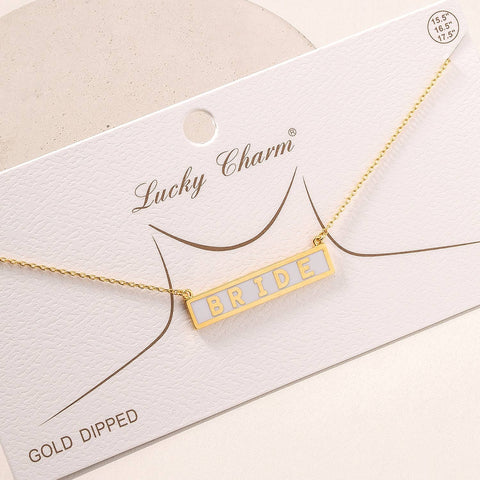 Avenue Zoe - BRIDE Tag Charm Necklace