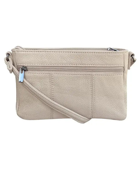 W007 cowhide leather crossbody: Cream