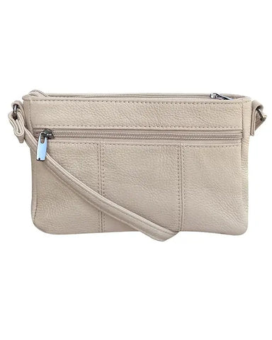 W007 cowhide leather crossbody: Cream