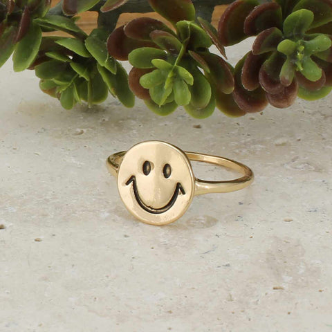 ZAD - Put on a Happy Face Gold Ring