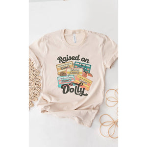 Raised On Dolly Cassette Country Music Western Graphic Tee: CREAM / M