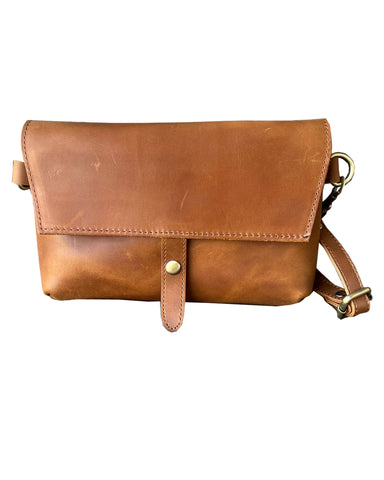Roma Leathers - W022L crazy horse genuine leather crossbody