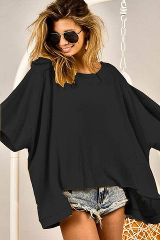 Vanilla Monkey - French Terry Cut Over-fit Top With Cut Edge