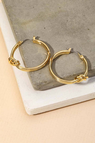 Layered Knot Hoop Earrings