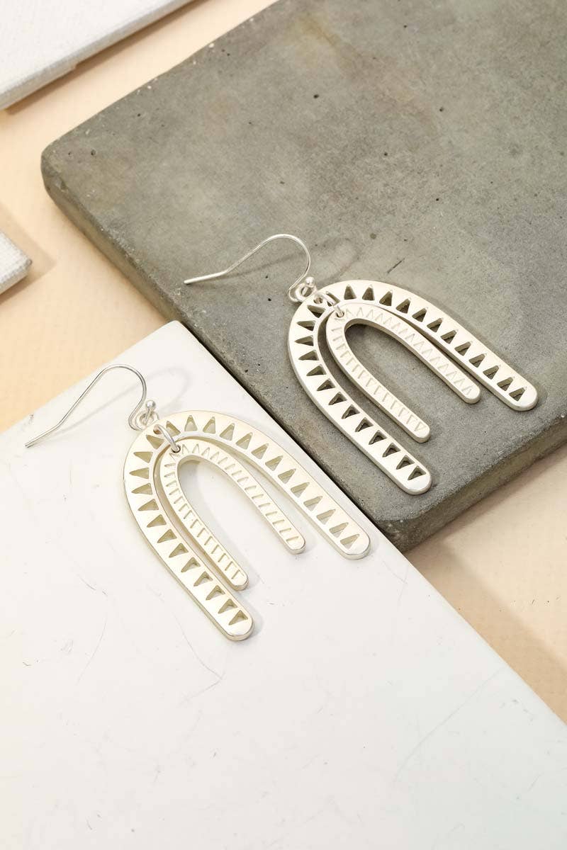 Triangle Border Pattern Arch Earrings