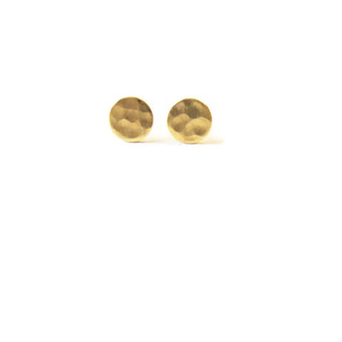 Gold Stud Earrings - Hypoallergenic Textured Circles