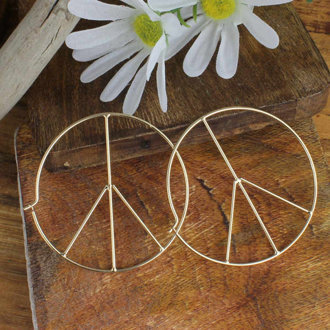 ZAD - Give Peace a Chance Thin Hoop Earrings