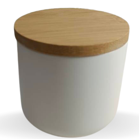 River Birch Candles - 8oz Unlabeled Ceramic White Soy Candle - Private Label