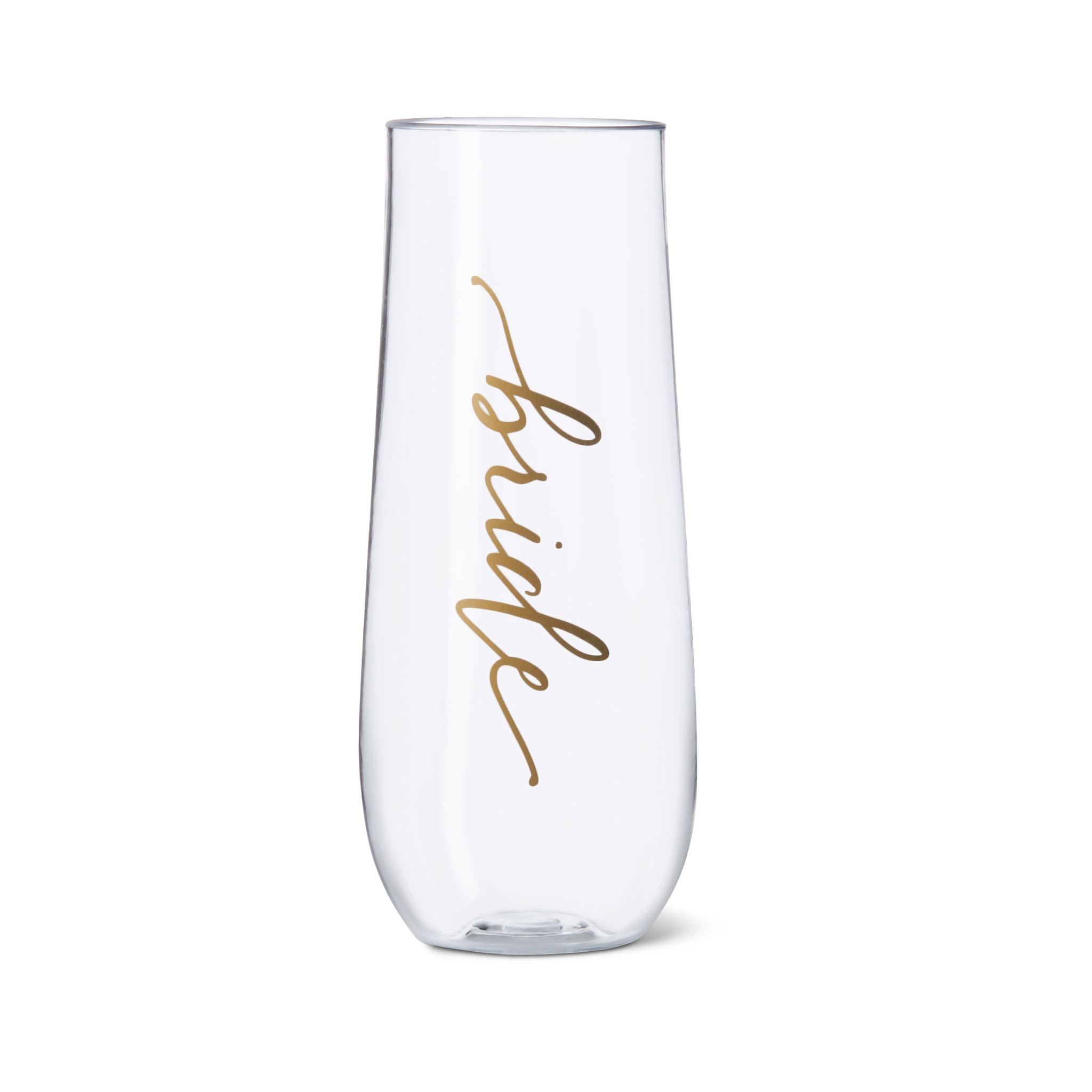 Samantha Margaret - 11 oz. Bride Durable Plastic Stemless Champagne Glass