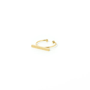 Narrow Etched Bar Ring, Gold