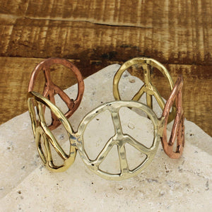 ZAD - Woodstock Vibes Mixed Metal Peace Sign Bracelet