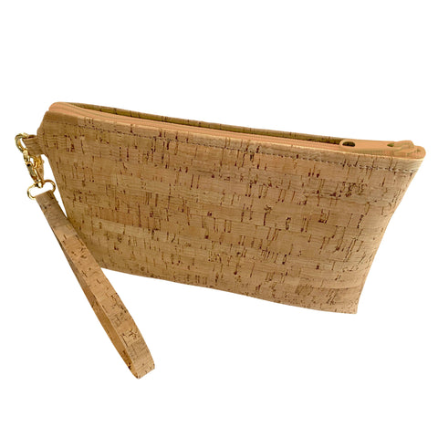 Simple Wristlet | Rustic Cork: Butterscotch Zipper