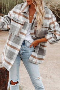 Lily Clothing - WOMEN OVERSIZED PLAID PATTERN LONG SHACKET_CWOJA0438