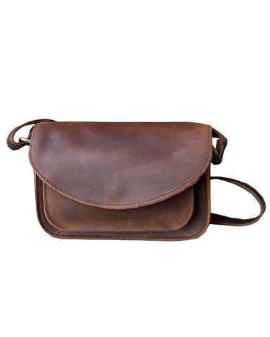 Roma Leathers - W025 crazy horse genuine leather crossbody
