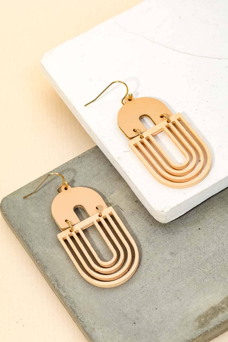 Wooden Arch Drop Earrings