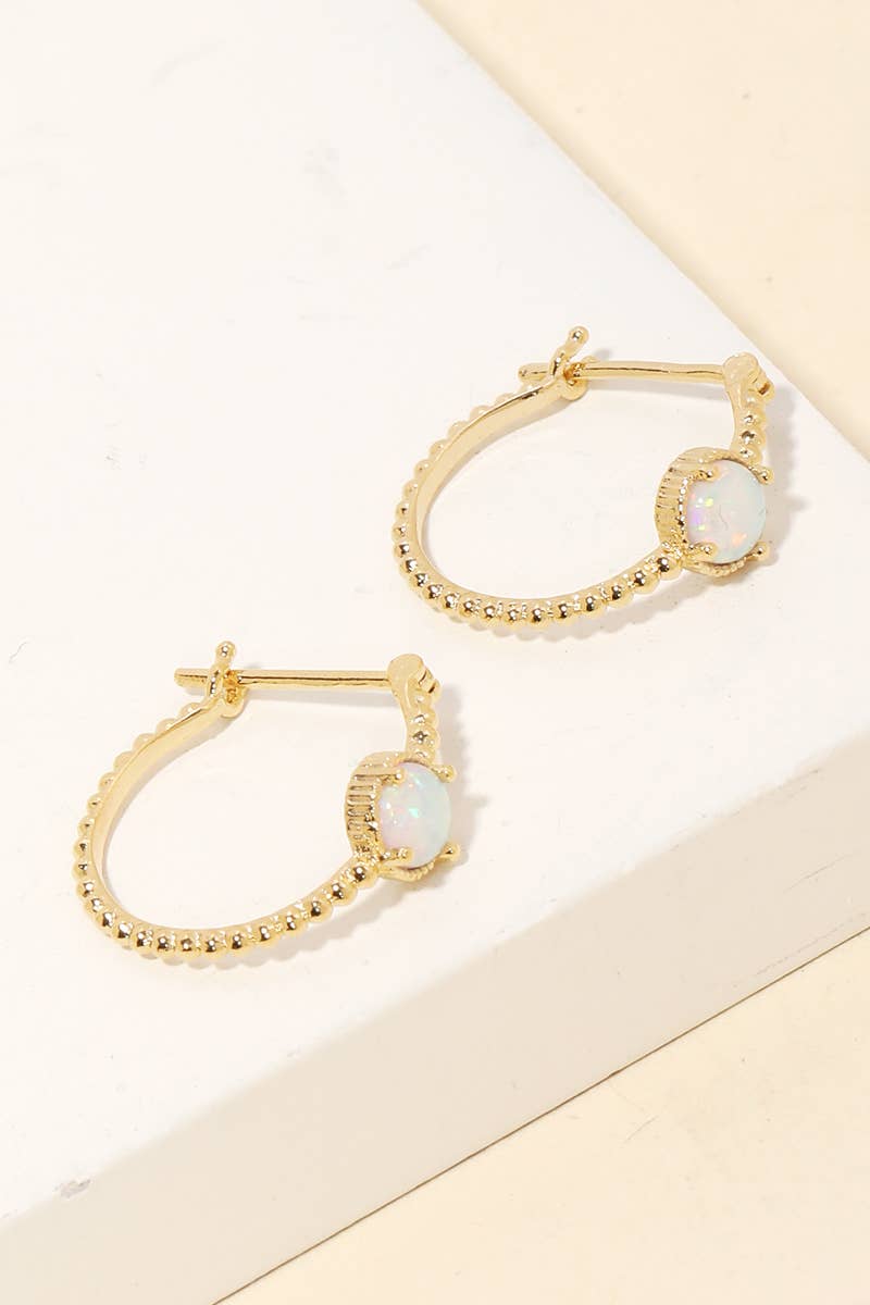 Anarchy Street - Mini Opal Stone Pincatch Hoop Earrings