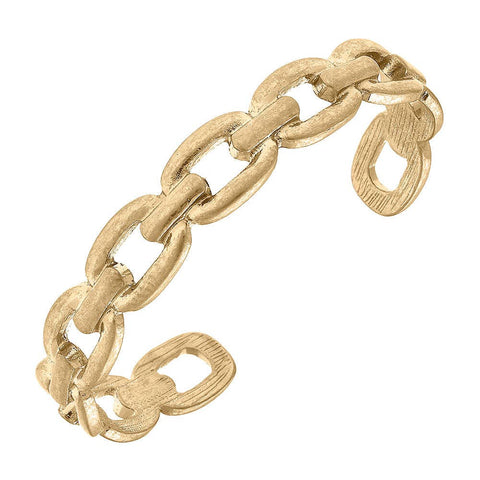 CANVAS Style - Kaiya Chain Link Bangle in Worn Gold