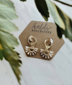 kaldi kollective - ELIZA // rhinestone burst huggie hoop earrings