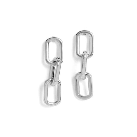 Whispers - Silver Links Hoop Earrings