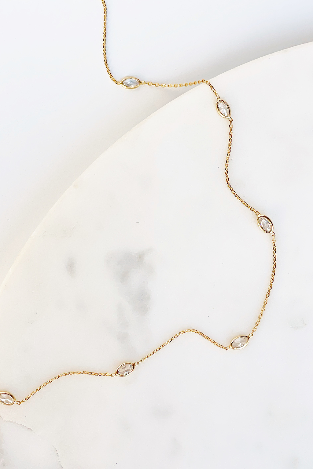 The Lucky Collective - Oval CZ Chain Necklace