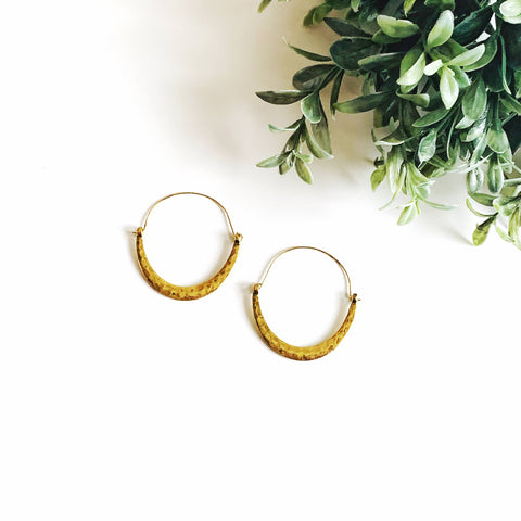 Crescent Shape Delicate Earring - Gold