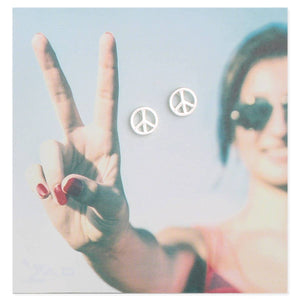ZAD - Silver Peace Sign Post Earring