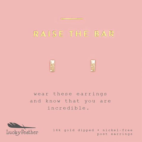 Lucky Feather - New Moon Gold Earrings - RAISE BAR