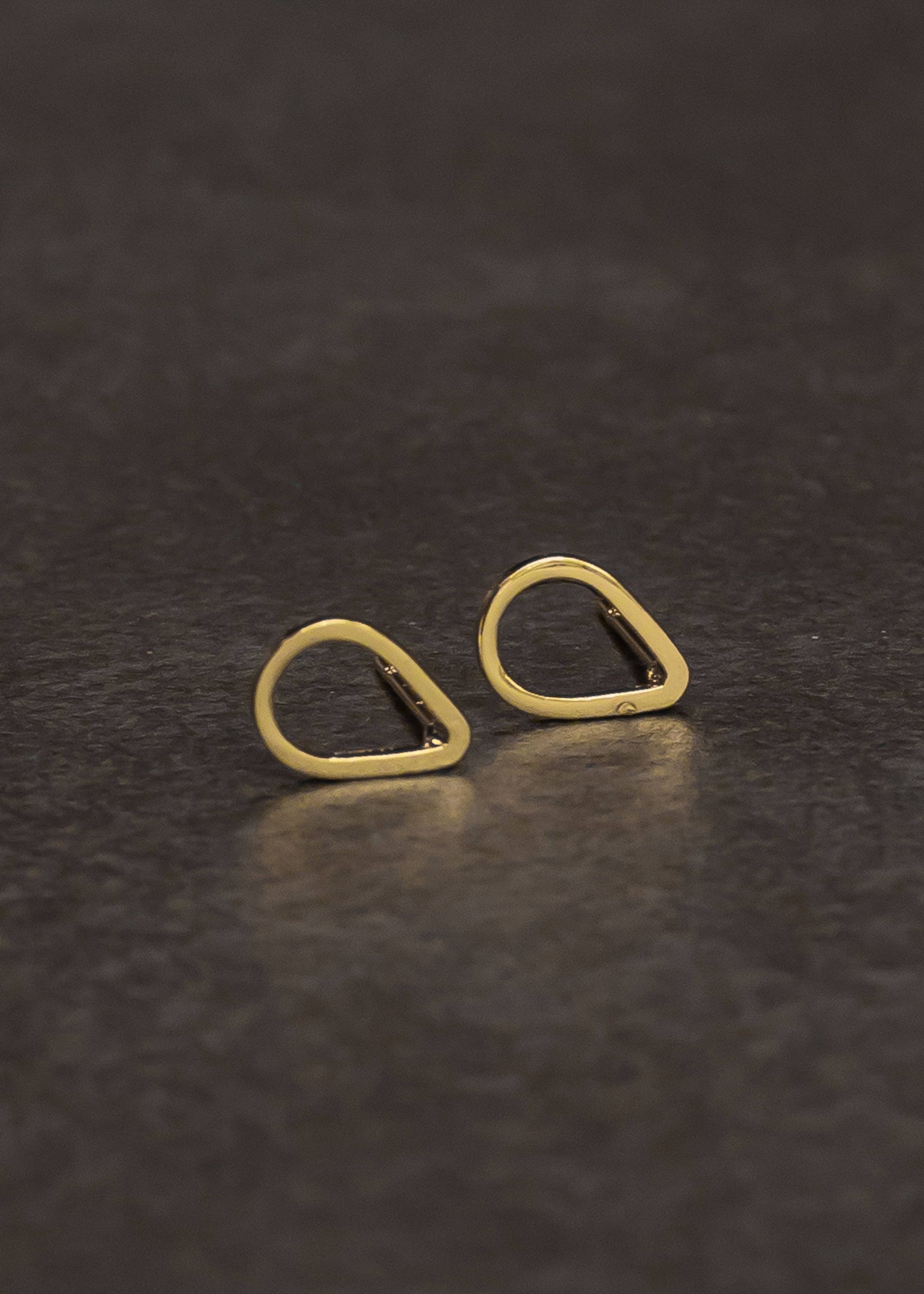 Gold Teardrop Stud Earrings