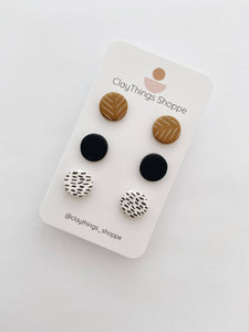 Stud Pack, Polymer Clay Studs, Neutral Stud Pack