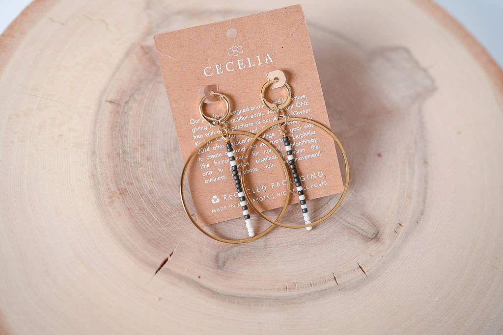 Cecelia Designs Jewelry - Two Tone Seed Bead Hoops