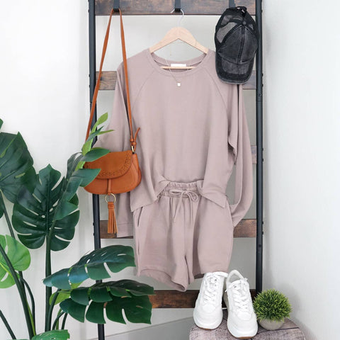 XL 100% Cotton French terry Top & Shorts 2PC Set