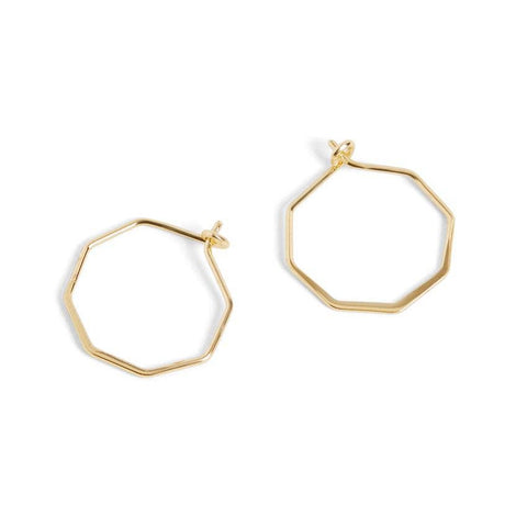 Whispers - Small Octagon Earrings - Gold